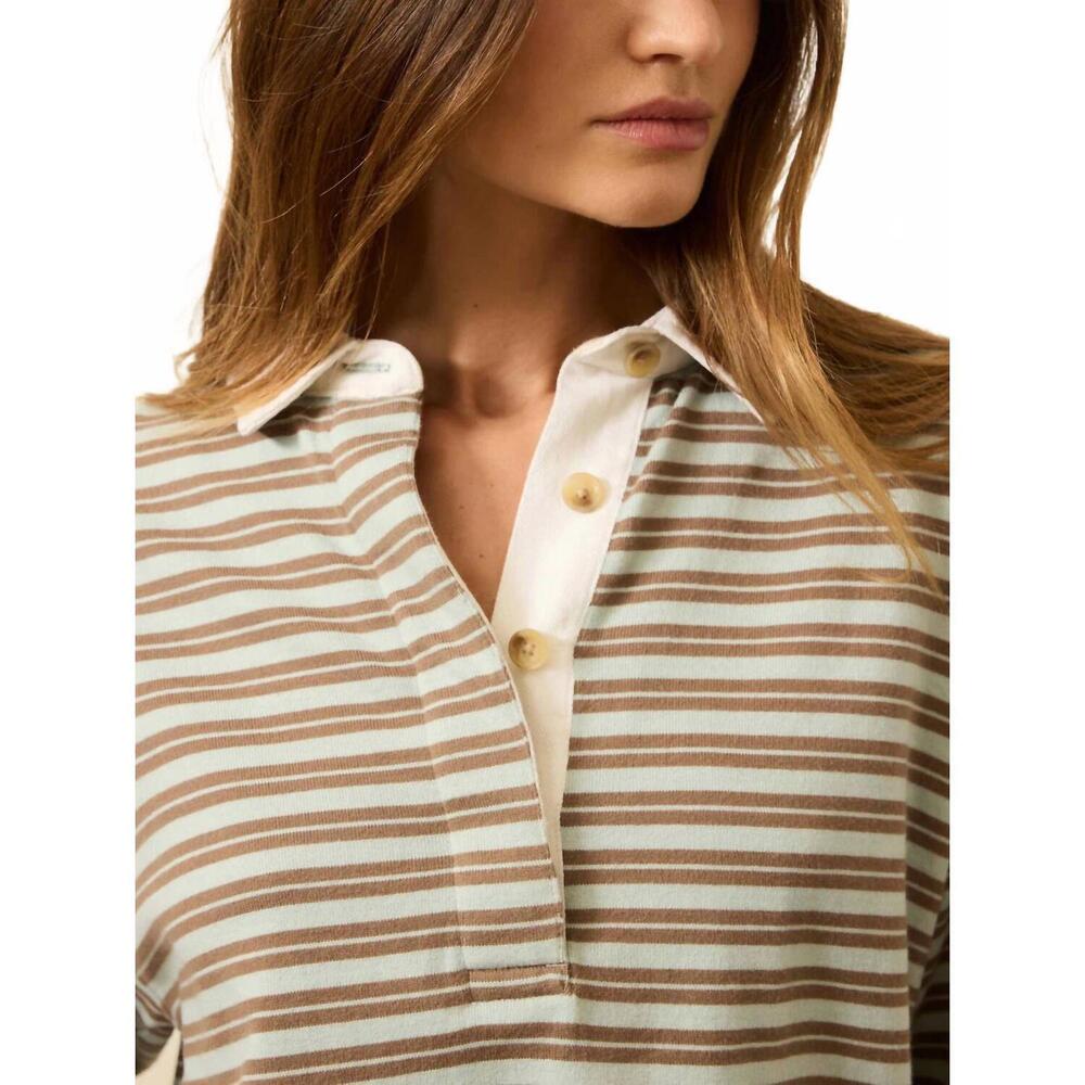 NEW FAHERTY hometown rugby polo in lakeshore bay stripe - Picture 3 of 5